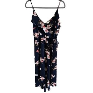 Mahina Woman SZ L Dress  Cross Over Ruffled Front High Low Hem Hawaii Tropical